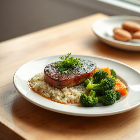 Lemon Trout Fillet with Rice and Broccoli