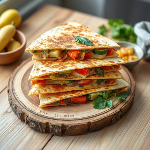 Vegetarian Bean and Pepper Quesadillas