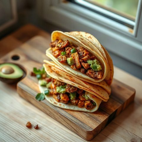 Sautéed Cauliflower Tacos with Guacamole