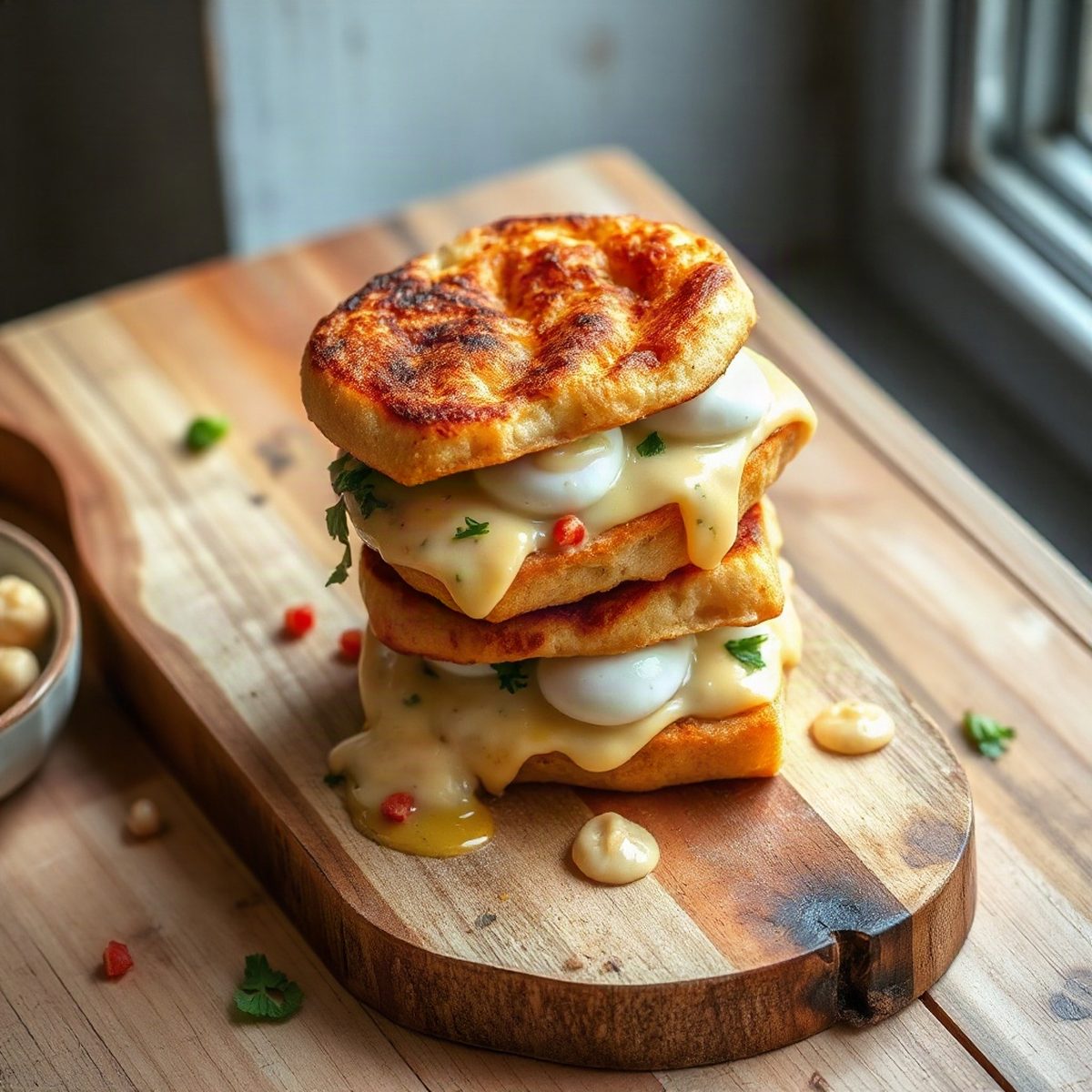 Imitation Crab Salad Sandwiches on English Muffins