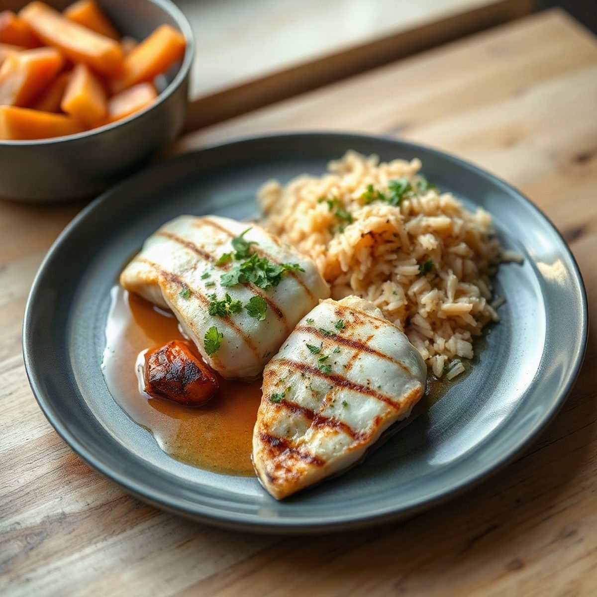 Mint Pangasius Fillets with Rice
