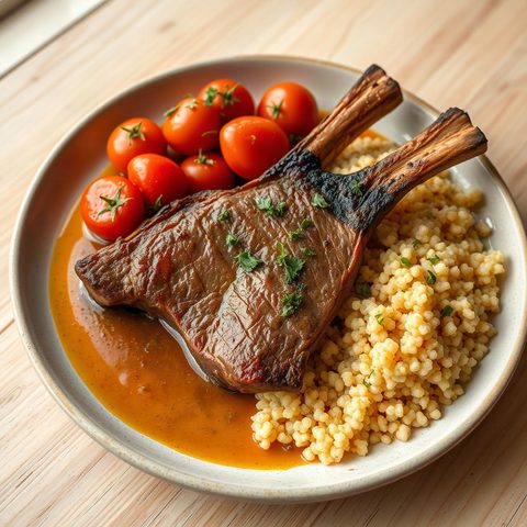 Tomato-Braised Beef with Pearl Couscous