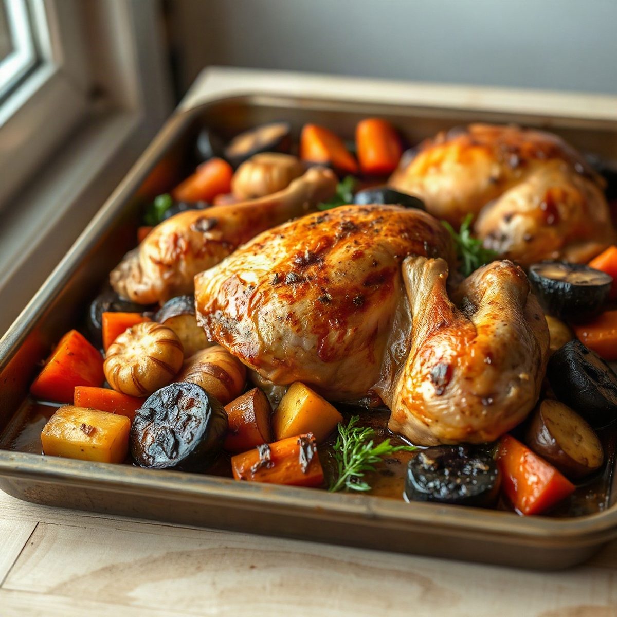 Summer Roast Chicken with Vegetables