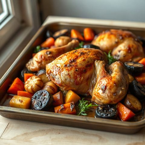 Summer Roast Chicken with Vegetables