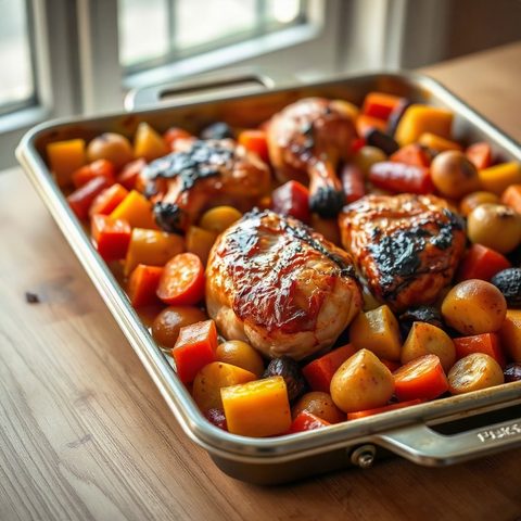 Roasted Rainbow Trout with Carrots and Potatoes