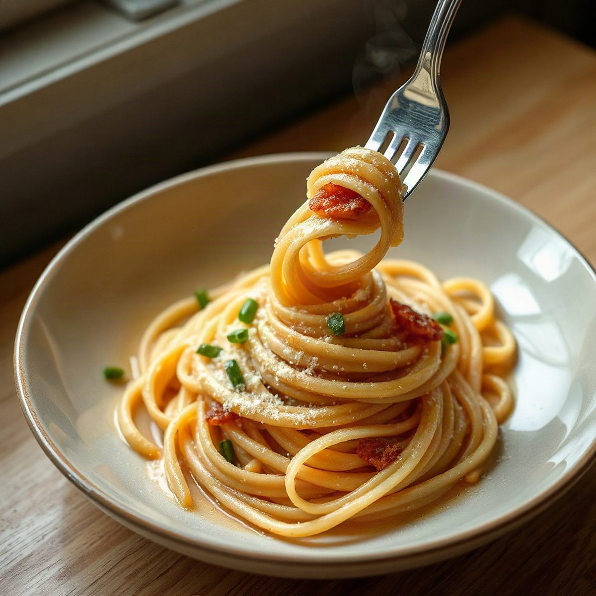 Pâtes crémeuses au saumon fumé et épinards