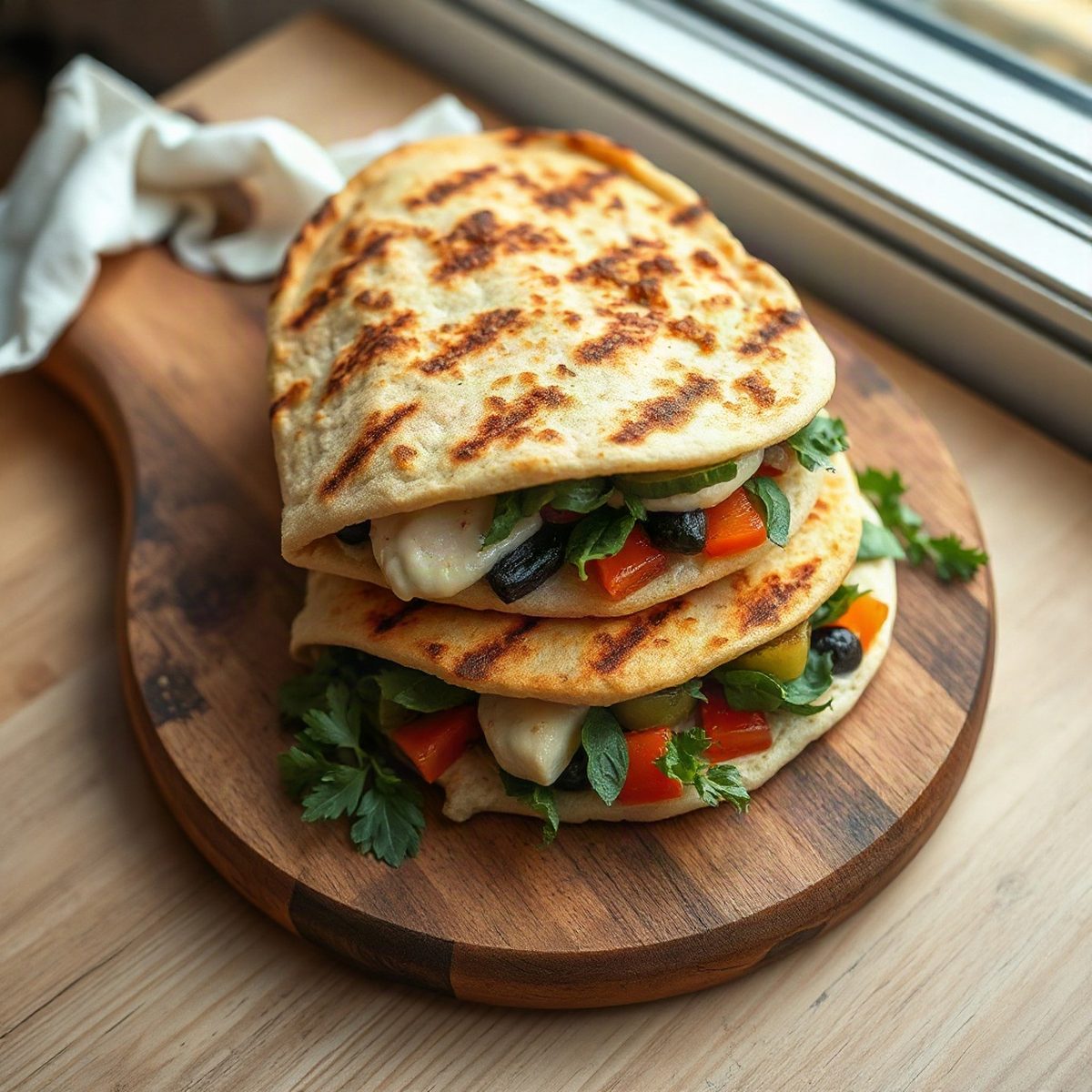 Hummus and Veggie Pita Sandwiches
