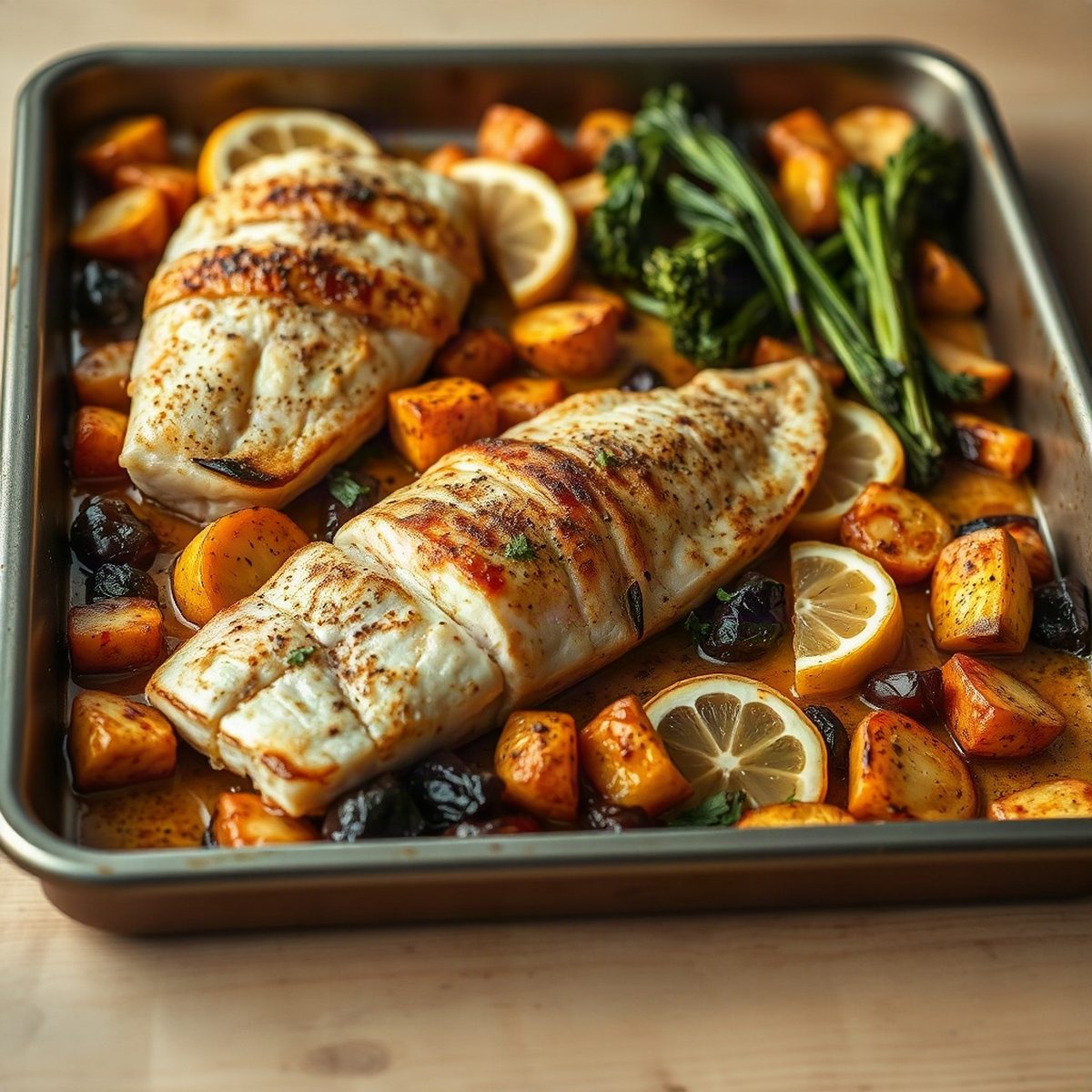Lemon Butter Pangasius Fillets with Roasted Cauliflower
