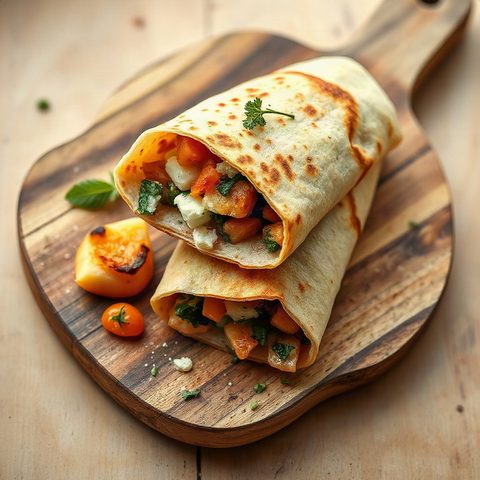 Pangasius feta pepper wraps