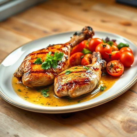 Braised Chicken Thighs with Green Peppers and Tomatoes