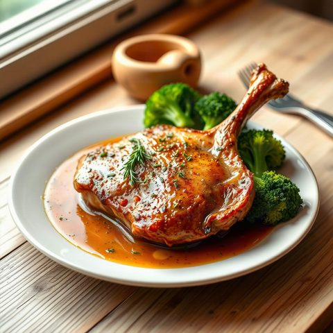 Maple-Soy Glazed Chicken Drumsticks with Broccoli