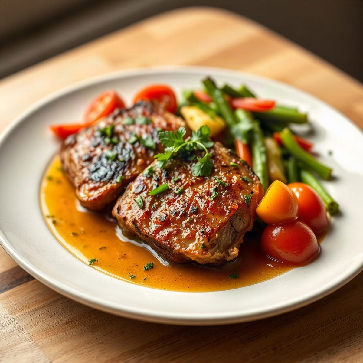 Pork Chops with Tomatoes and Balsamic Vinegar