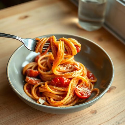 Shrimp, Pepper & Tomato Pasta