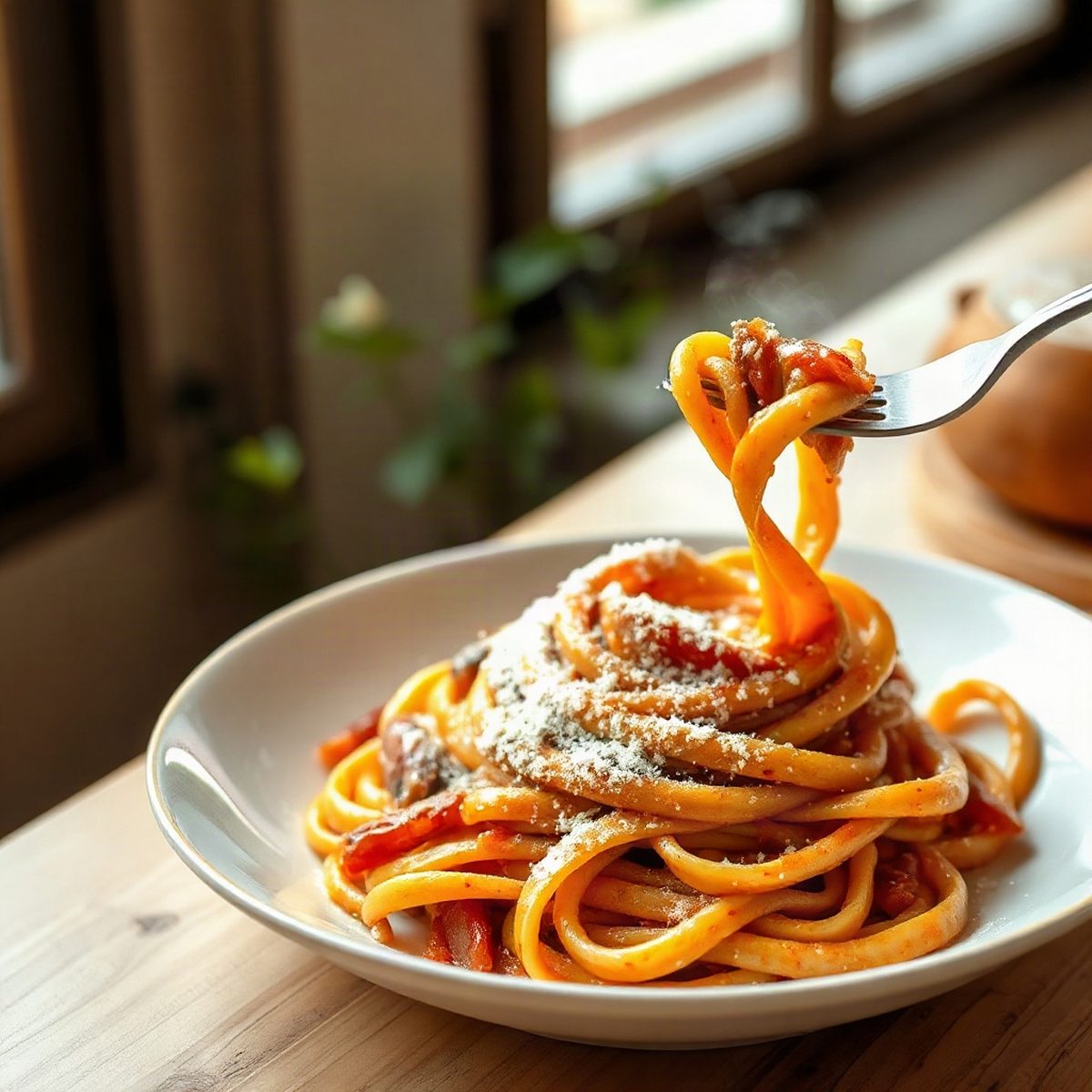 Braised Beef Cheek with Carrots and Pasta