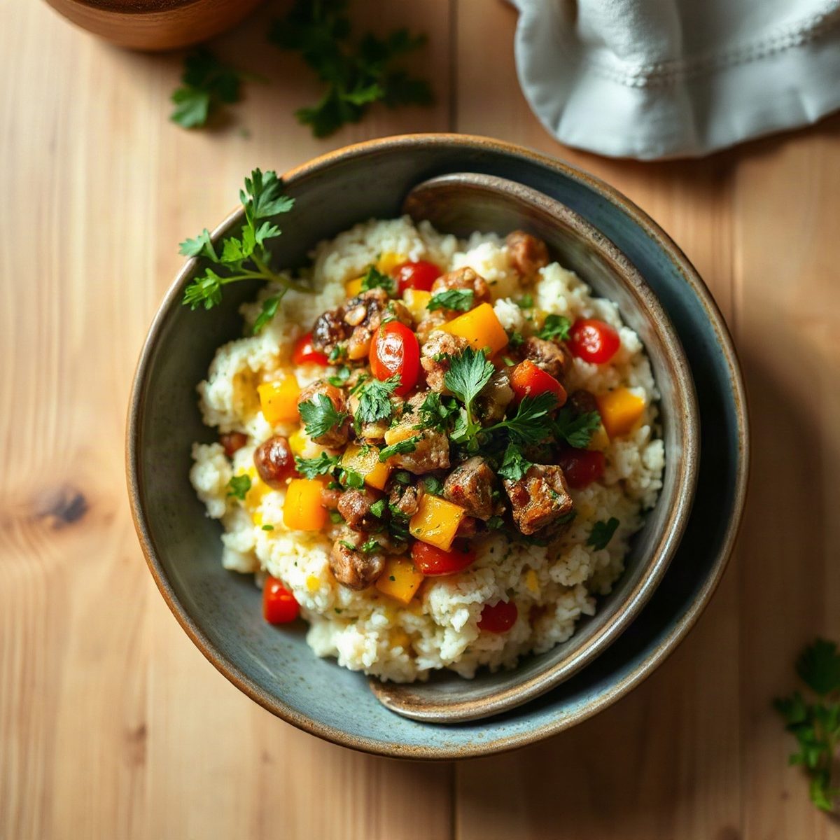Foul Medames épicé sur riz