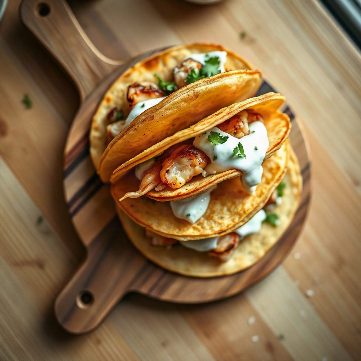 Grilled Shrimp Tacos with Yogurt-Cilantro Sauce