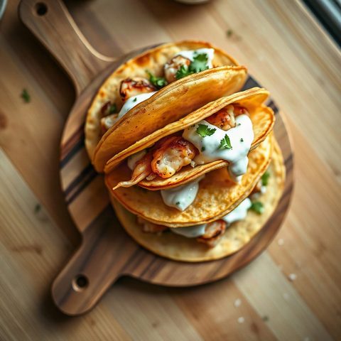 Grilled Shrimp Tacos with Yogurt-Cilantro Sauce