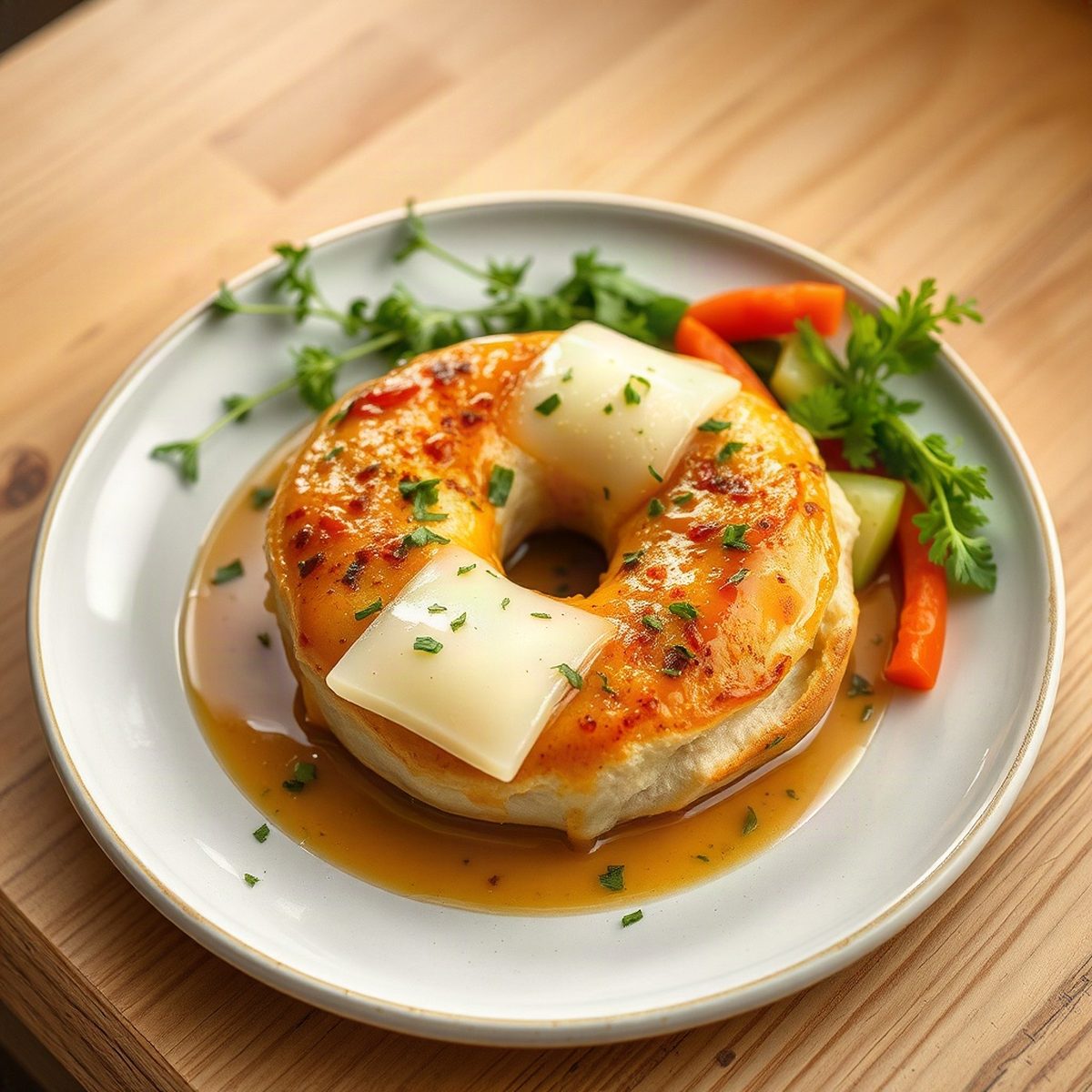 Bagels garnis de dinde et provolone