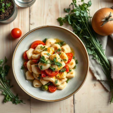Gnocchi with Tomato Sauce and Spinach