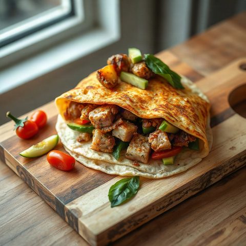 Fajitas de poulet aux poivrons verts