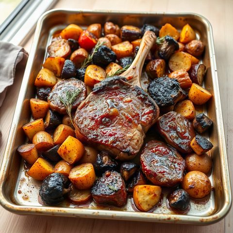 St-Hubert Sauce Steak with Roasted Potatoes
