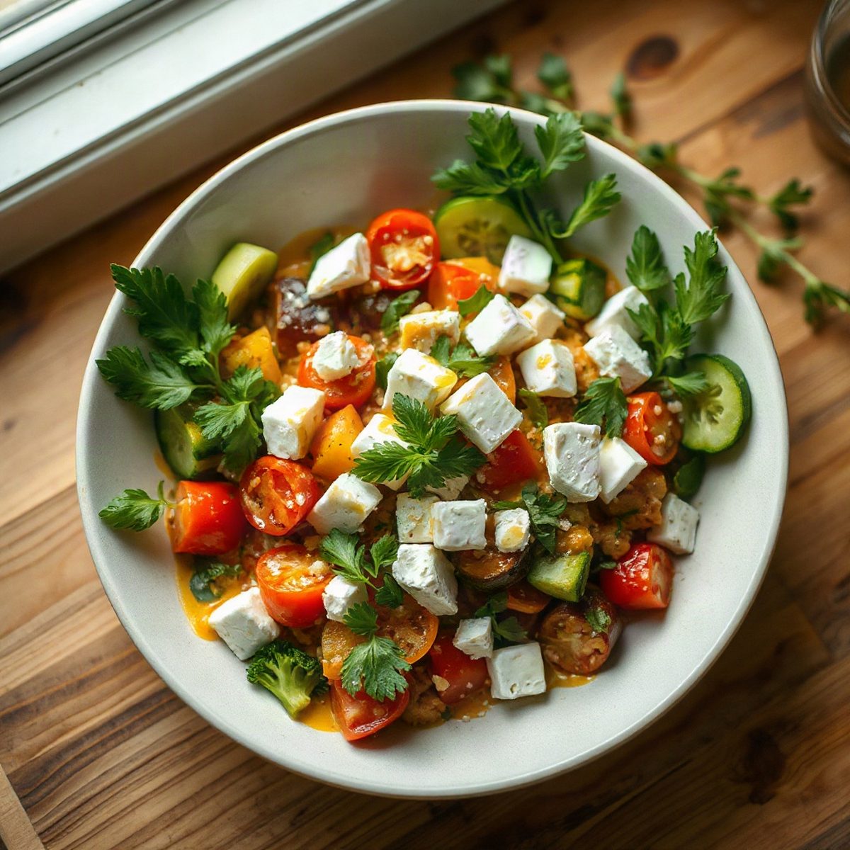 Bulgur Salad with Feta and Vegetables