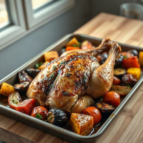 Roast Chicken with Market Vegetables