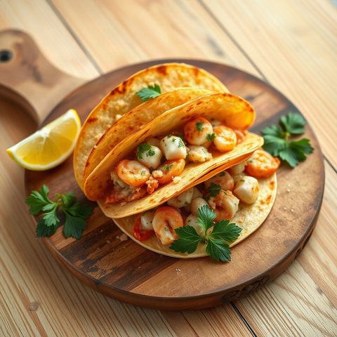 Shrimp Tacos with Lemon