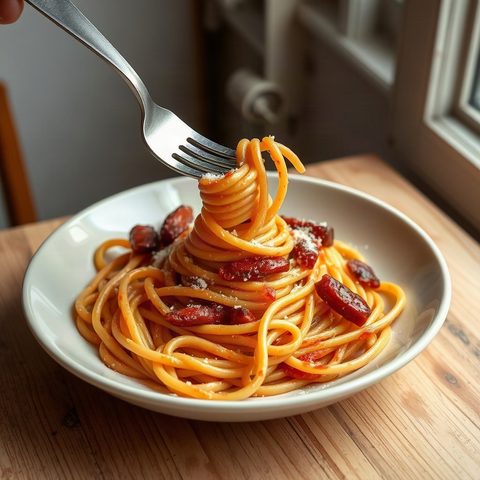 Chorizo and Pepper Spaghetti