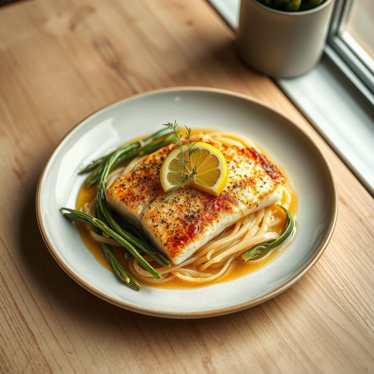 Lemon Tilapia with Buttered Spinach