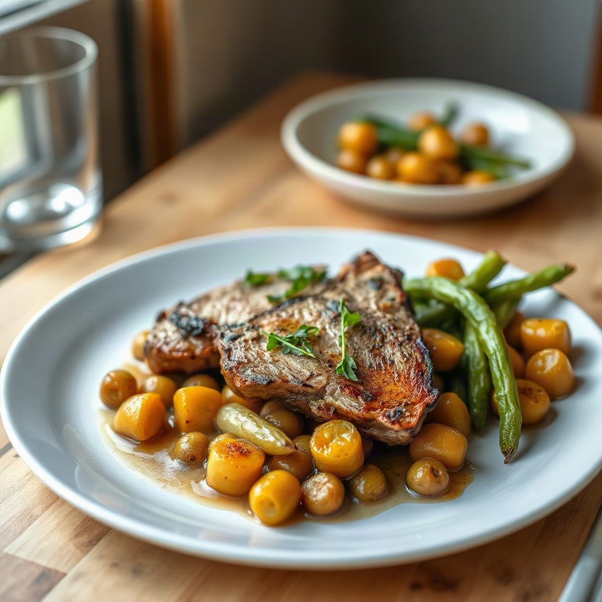 Braised Pork Ribs with Green Beans and Potatoes