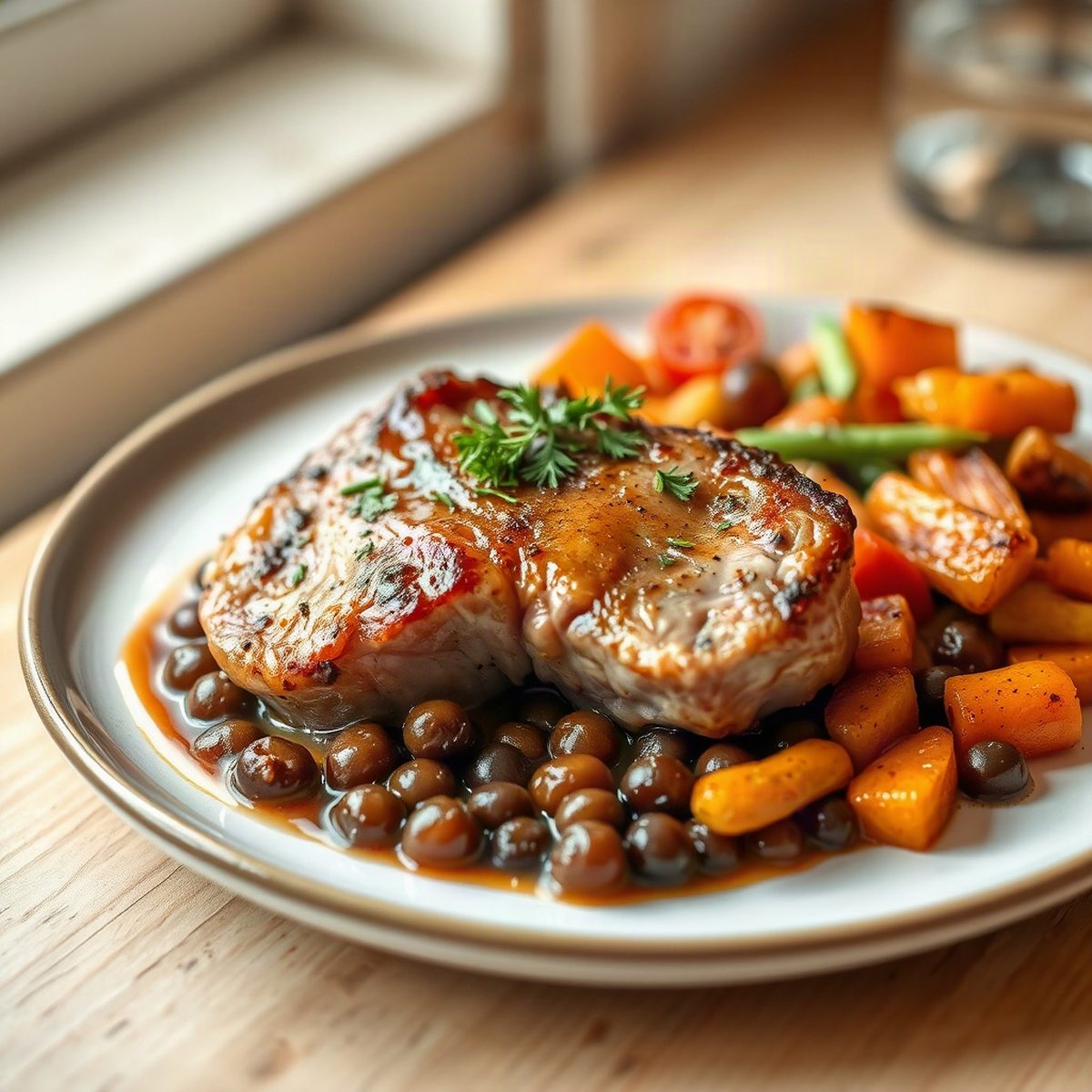 Stir-fried pork with salted black beans and peppers