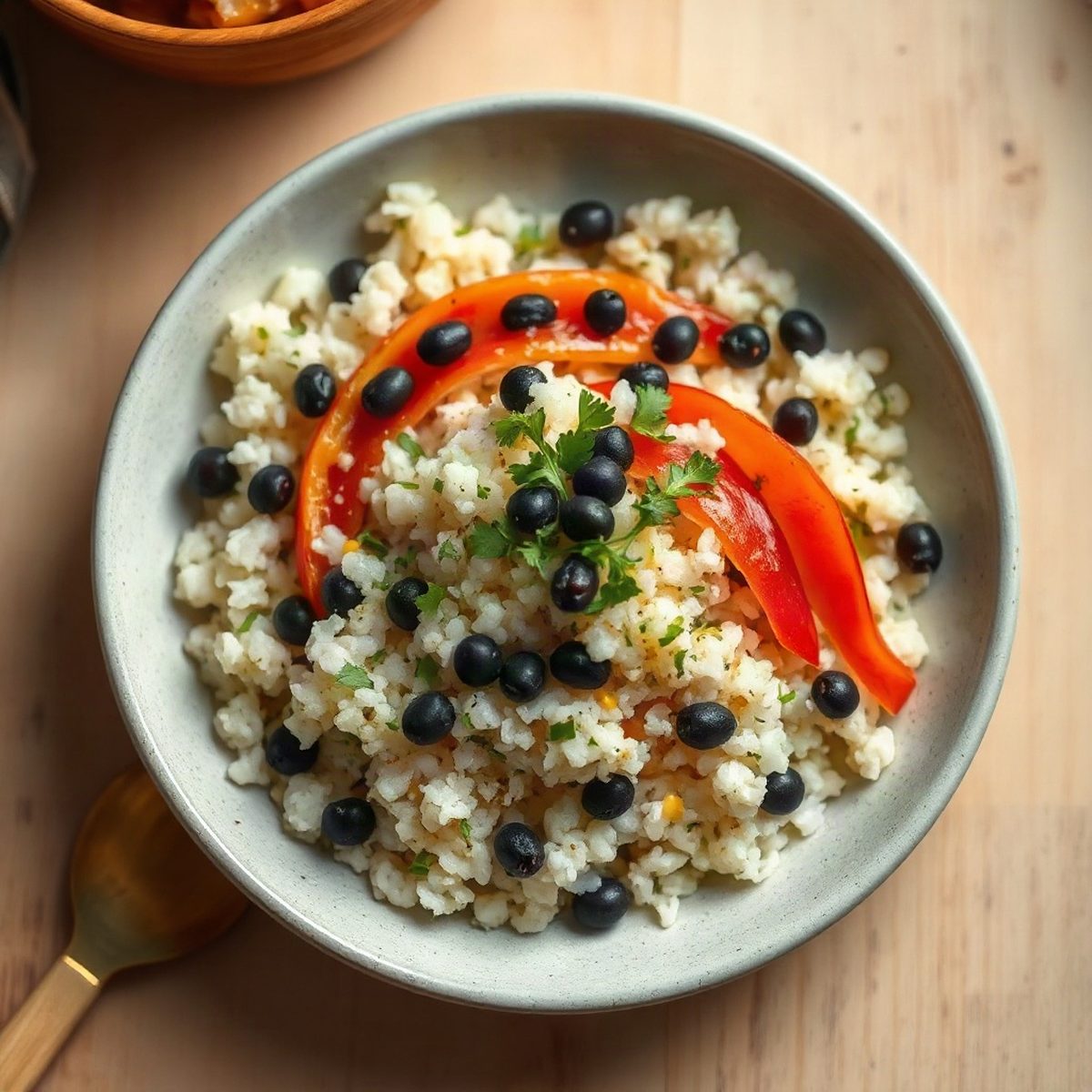 Vegetarian Rice Bowl with Choy Sum and Salted Black Beans