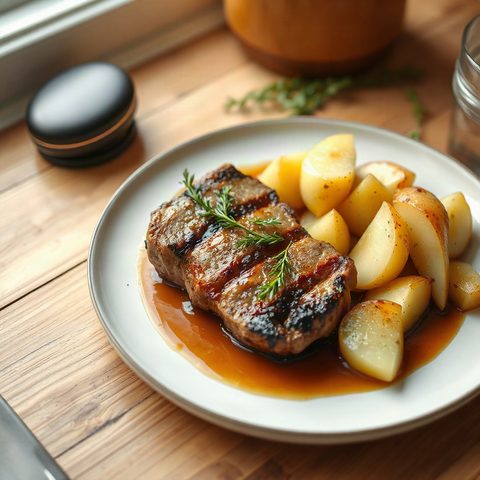 Pork Chops with Apples and Potatoes