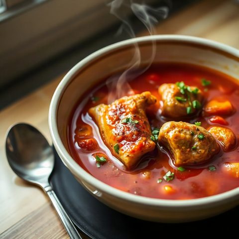 Chicken drumstick stew with tomatoes and peppers