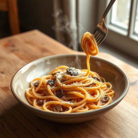 Creamy Squash and Mushroom Pasta