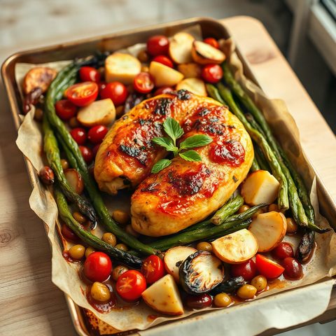 Roasted Cauliflower with Tomatoes and Beans