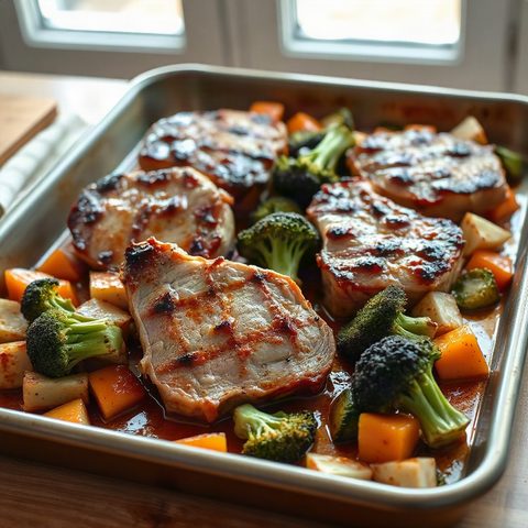 Maple-Mustard Pork Tenderloin with Roasted Broccoli