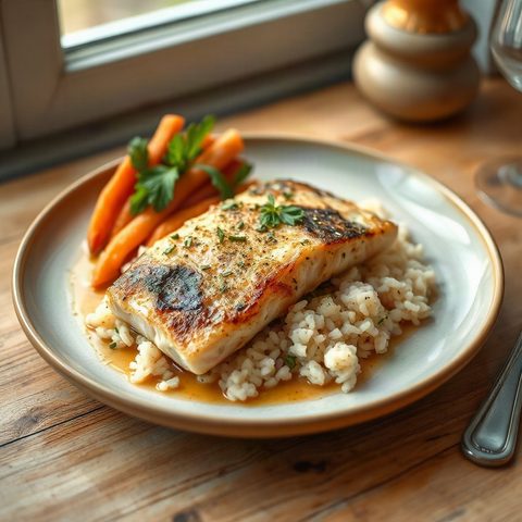 Provençal Fish Fillets on Lemon Rice