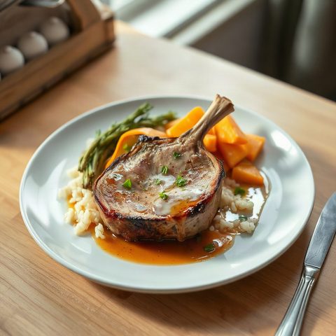 Porc haché laqué au miel et sésame sur riz