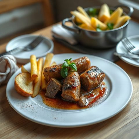 Cassoulet express de saucisses porc et bœuf