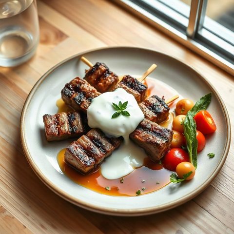 Spiedini Lamb Skewers with Yogurt-Mint Sauce