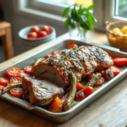 Slow-Braised Pulled Pork Shoulder with Tomatoes and Root Vegetables