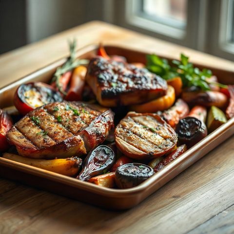 Maple-Mustard Pork Loin Roast with Roasted Vegetables