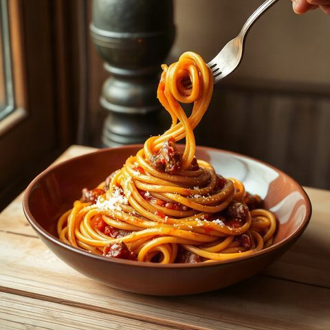 Braised Beef Shanks in Tomato Coulis with Pasta