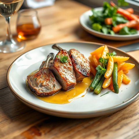 Honey-Glazed Pork Chops with Sautéed Napa Cabbage