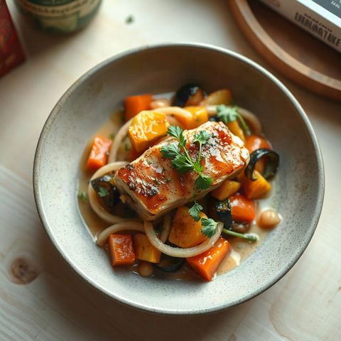 Sauté de gibier à l'érable et légumes croquants