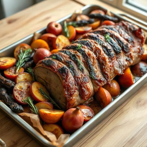 Longe de porc à l'érable et aux pommes