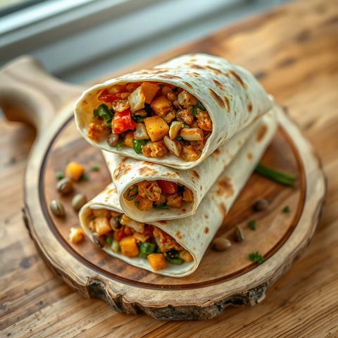 Wraps au beurre d'arachide et légumes croquants