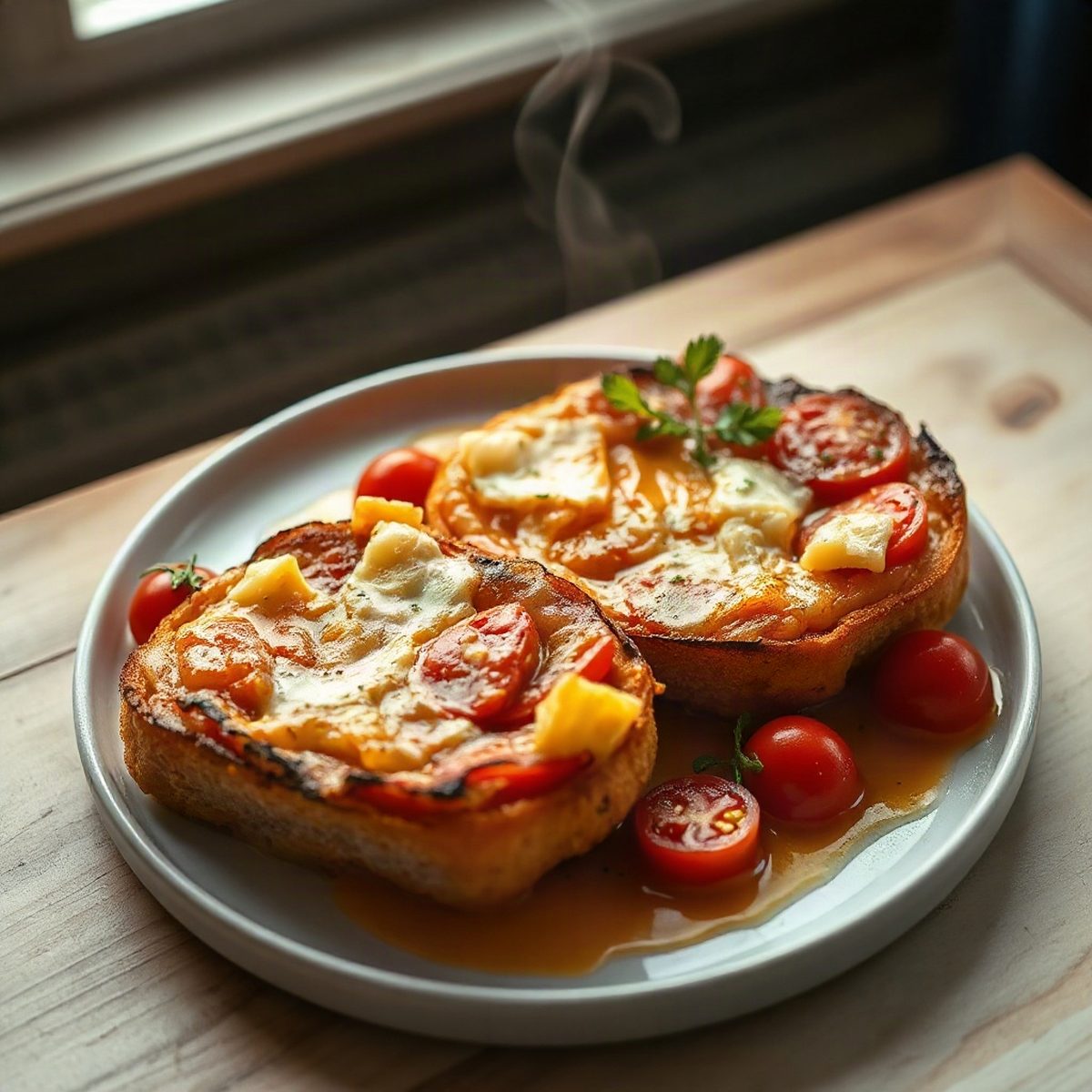 Tuna Melts with Cherry Tomatoes